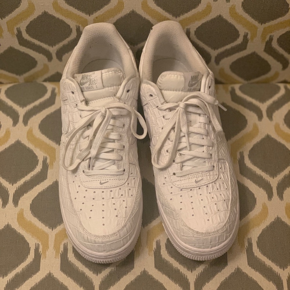 White Air Force 1 snake skin print